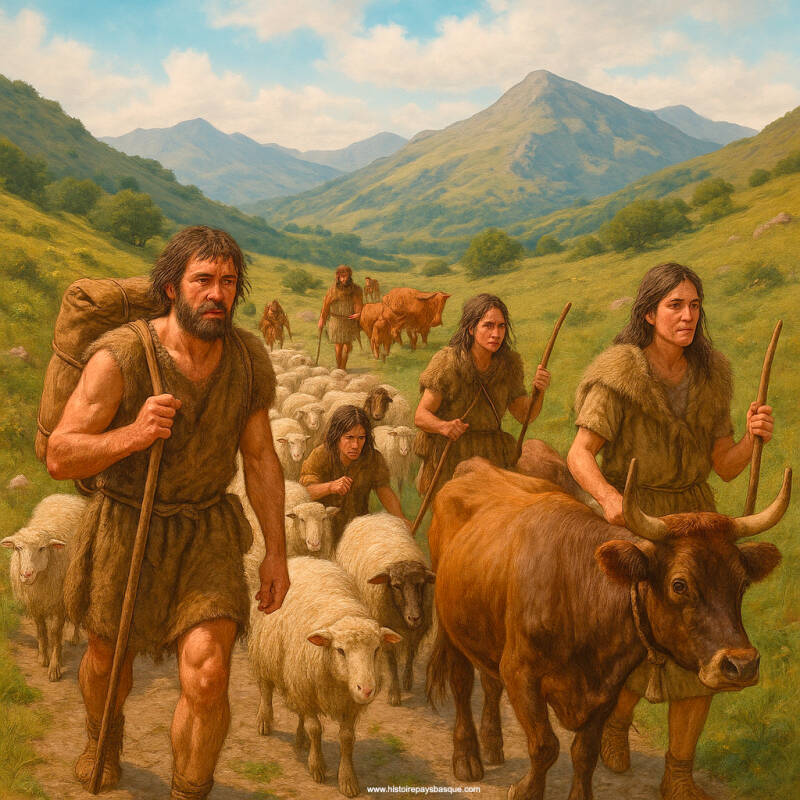 Le relief montagneux du Pays basque favorise très tôt un élevage saisonnier, ancêtre de la transhumance moderne.