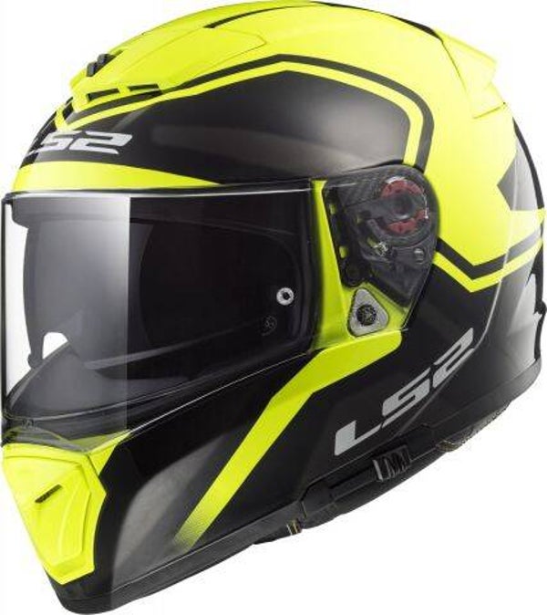 Dichte Helm LS2 FF390 BREAKER BOLD ZWART H-V GEEL