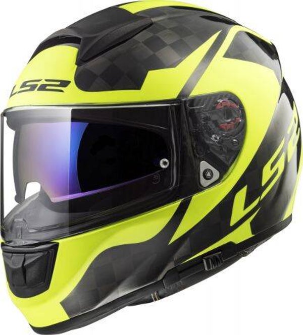 Dichte Helm LS2 FF397 VECTOR C GLANS KOOLSTOF, HV GEEL
