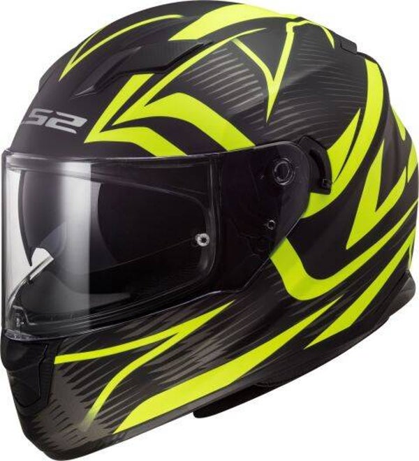Dichte Helm LS2 FF320 STREAM EVO JINK MAT ZWART GEEL