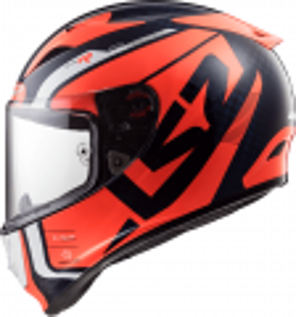 Dichte Helm LS2 FF323 PIJL C EVO STING BLAUW FLUO ORANJE