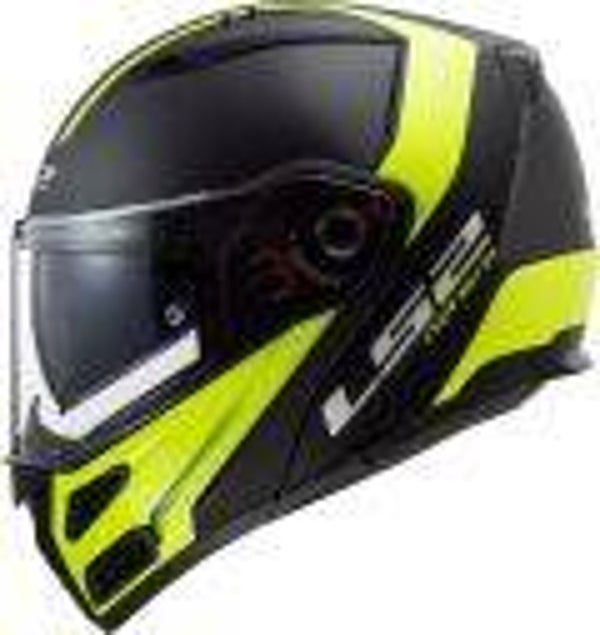 Opklapbare Helm METRO EVO RAPID MAT ZWART GLOSS GEEL, FOG FIGHTER (PINLOCK)