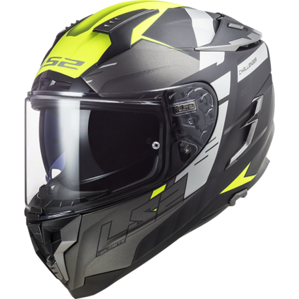 Dichte Helm LS2 FF327 CHALLENGER ALLERT M. TITAN.H-V GEEL