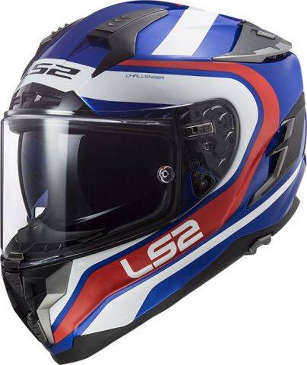 Dichte Helm LS2 FF327 CHALLENGER FUSION BLAUW ROOD