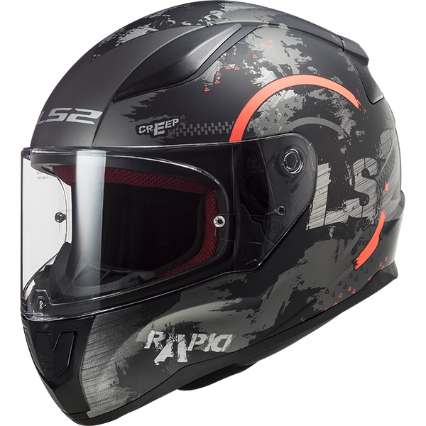 Dichte Helm LS2 FF353 SNELLE CIRKEL TITANIUM FLUO ORANJE