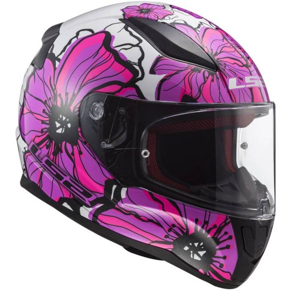 Dichte Helm LS2 FF353 SNELLE PAPAVERS ROZE