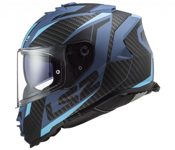 Dichte Helm LS2 FF800 STORM RACER MAT BLAUW