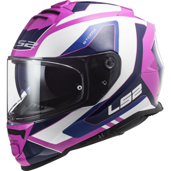 Dichte Helm LS2 FF800 STORM TECHY GLOSS WIT ROZE