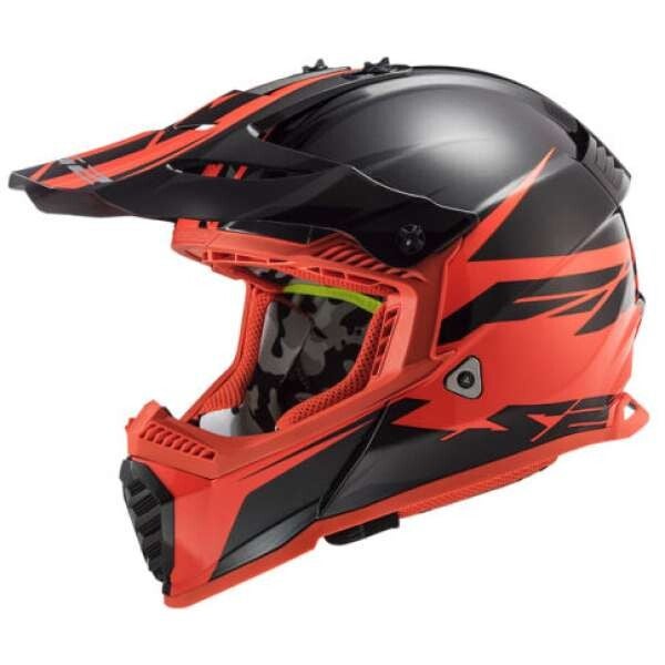 LS2 Crosshelm MX437 FAST mat zwart rood