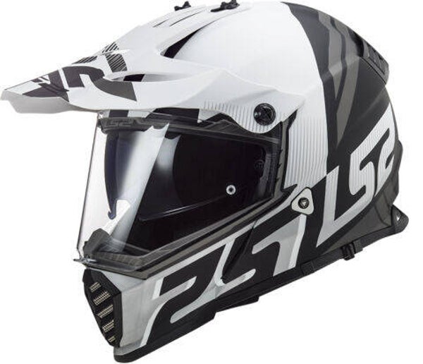Enduro Helm LS2 MX436 Pioneer Evo Evolve Wit Mat Zwart