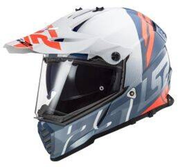 Enduro Helm LS2 MX436 Pioneer Evo Evolve Wit Kobalt
