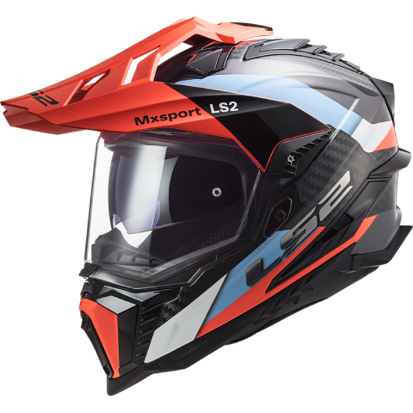 Enduro Helm  LS2 MX701 Explorer C Frontier G. blauw FL. Oranje