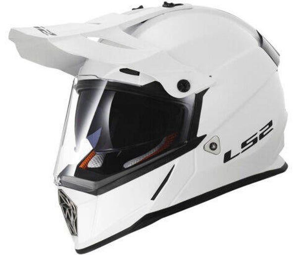 Enduro Helm LS2 MX436 Pionier Glanzend Wit Helm