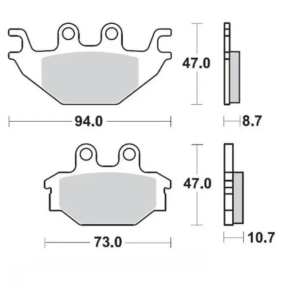 Remblokken set voorkant Kawasaki KVF 300 Brute Force