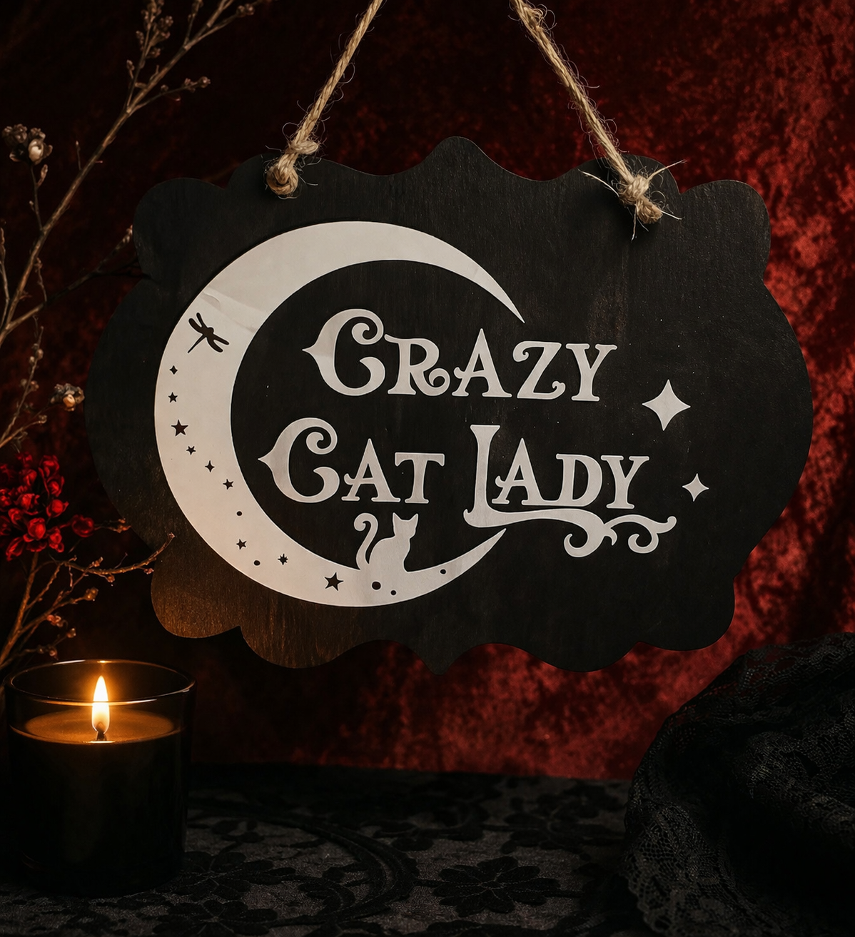 „Crazy Cat Lady“ – Das offizielle Revier-Schild für Katzen-Göttinnen