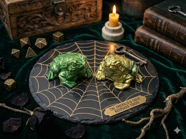 🔮 The Keepsake Toad – Magische Deko-Kröte aus Gips