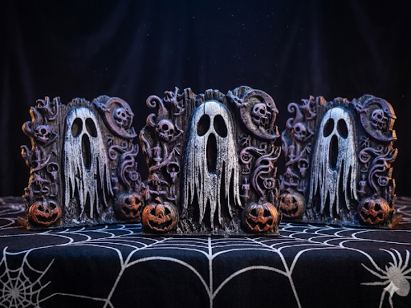👻Happy Haunting- Geister-Wandrelief mit Kürbissen