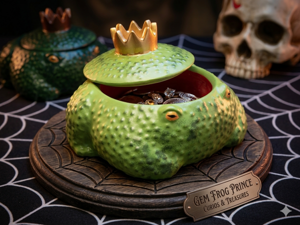 👑 „Majestätisch mürrisch“-Die Froschkönig Schmuckdose