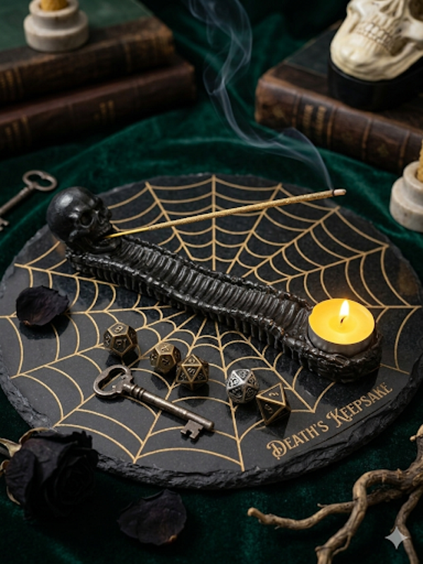 💀 Death’s Keepsake – Skelett-Räucherstäbchen,- & Teelicht-Halter 💀