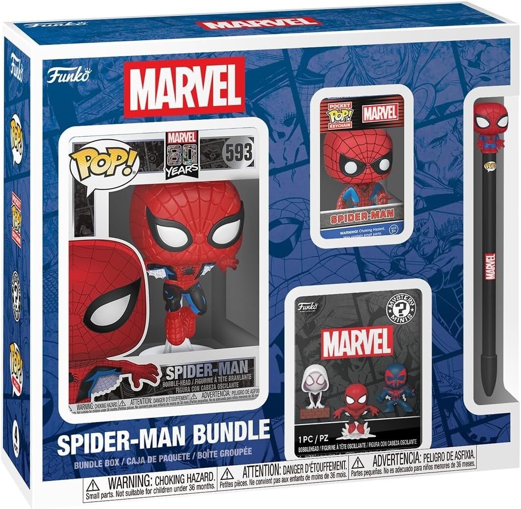SPIDERMAN - Pack POP + STYLO + FIGURINE + PORTE CLES