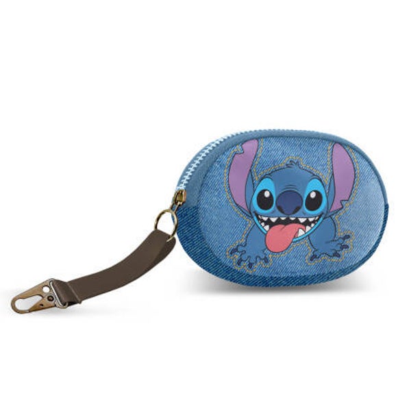 PORTE-MONNAIE - LILO & STITCH - Stitch rond effet jean
