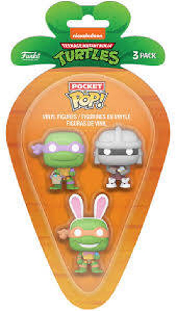 TORTUE NINJA - Pack de 3 Pocket Pop - Carotte de pâques (boite!)