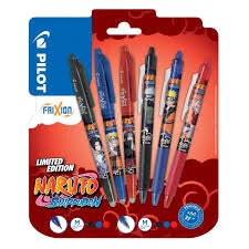 NARUTO - STYLO Pilot FriXion Édition Limitée - Set de 6 stylos rollers effaçables