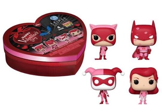 BATMAN (DC) - pack de 4 pocket pop - COEUR Valentine's Day