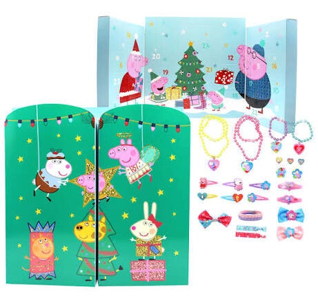 PEPPA PIG - Calendrier de l'Avent 24 jours - Bijoux & Accessoires pour Cheveux