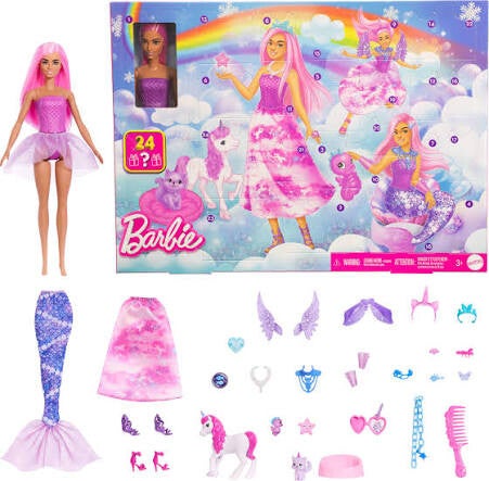 BARBIE - Calendrier de l'Avent 24 jours - avec Poupée et Accessoires
