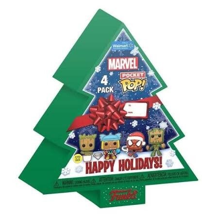 MARVEL - Pack de 4 Pocket Pop - sapin marvel noel (destock)