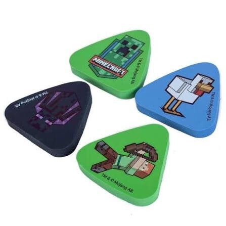 MINECRAFT - Papeterie - Set de 4 Gommes Minecraft