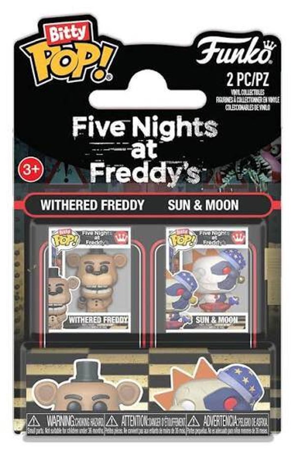 FIVE NIGHTS AT FREDDY'S - Pack de 2 Bitty Pop - Freddy & Sun et Moon
