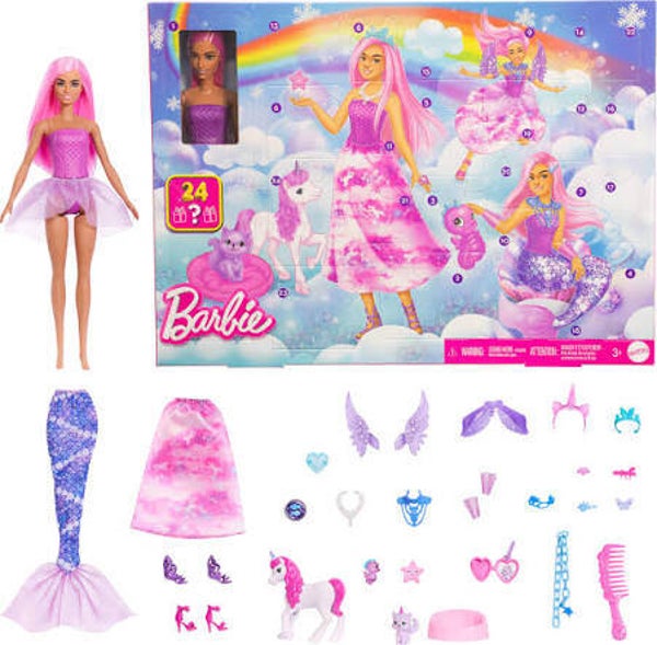 BARBIE - Calendrier de l'Avent 24 jours - avec Poupée et Accessoires