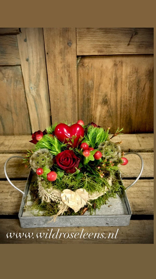 bloementaart klein rood