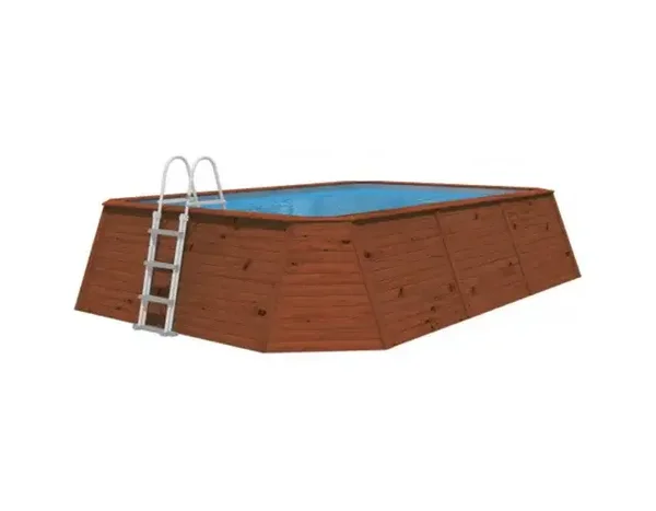 Piscina Madera Panelada K2O 345x255x107 cm Depuradora de Arena 3.028 L H con Escalera.