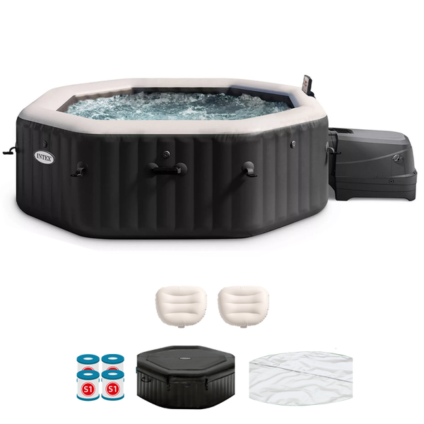 Intex Octogonal Jet & Bubble Deluxe 28462EX - Ø218x71 cm - Piscina de hidromasaje spa