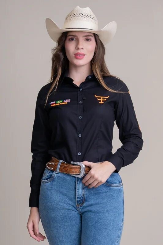 Camisa feminina de competição Texas Farm tamanhoM