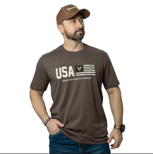 CAMISETA TEXAS OVER- MARROM