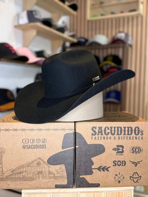 Chapéu Sacudido´s - Feltro Americano - Preto Tamanho numero 57