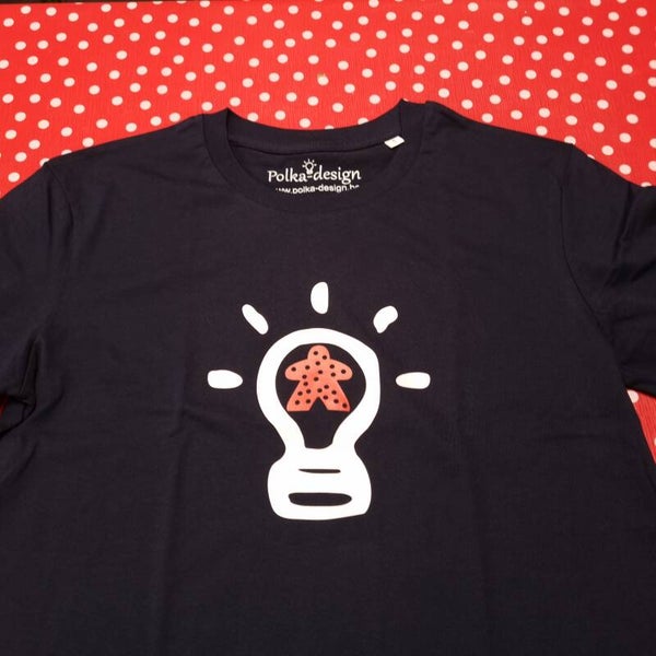 T-shirt - French Navy - Lightbulb Red Meeple