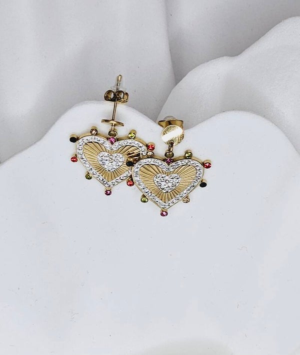 BOUCLE d'oreille perles coeur