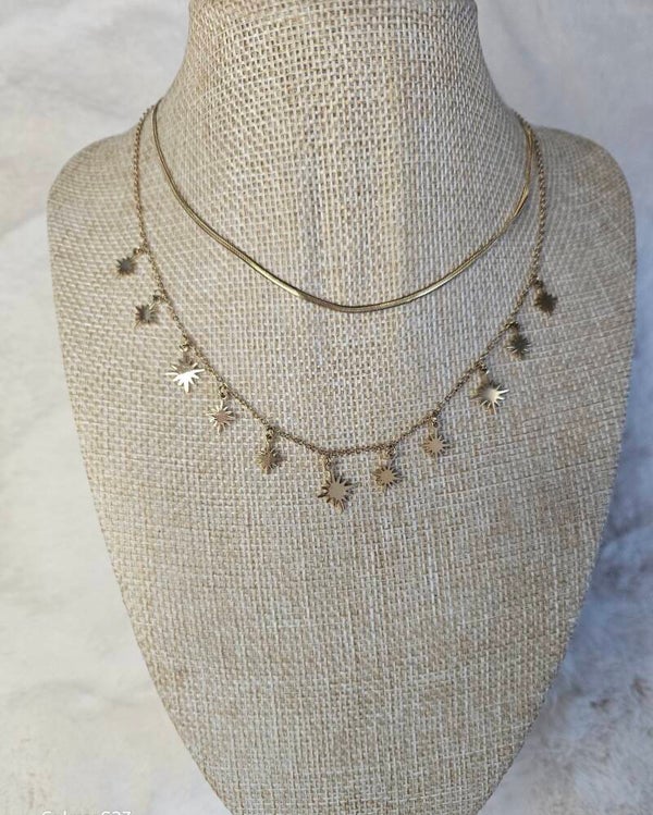 ✨ Collier Luna – Double rang doré ou argenté