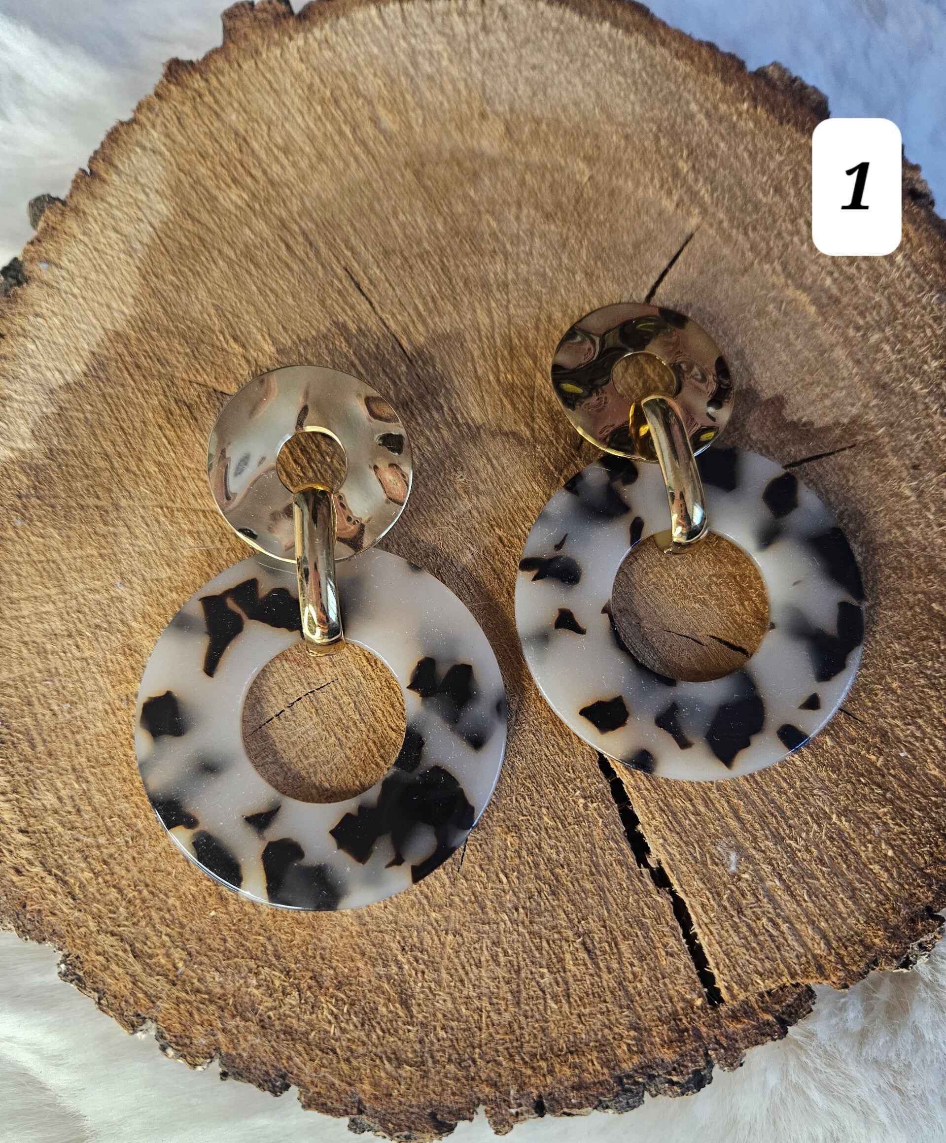 Collection Léopard – Boucles d’oreilles en acier inoxydable