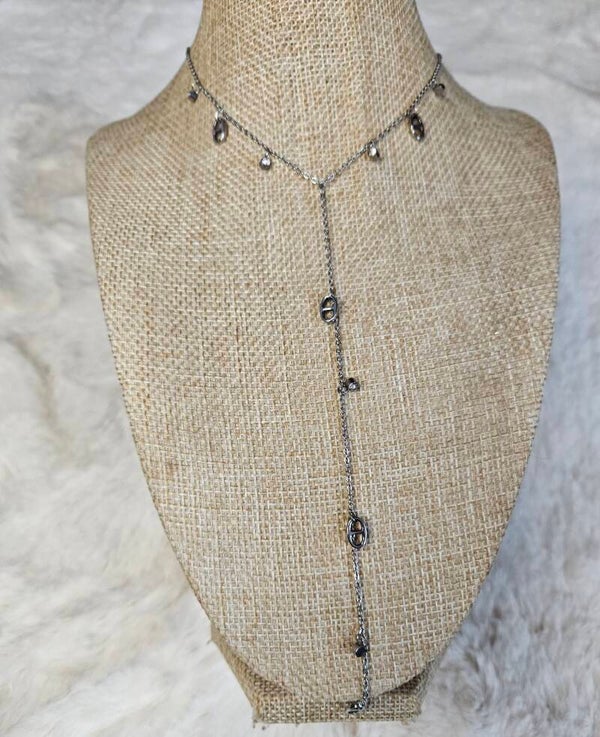 Collier en Y argenté – Coline