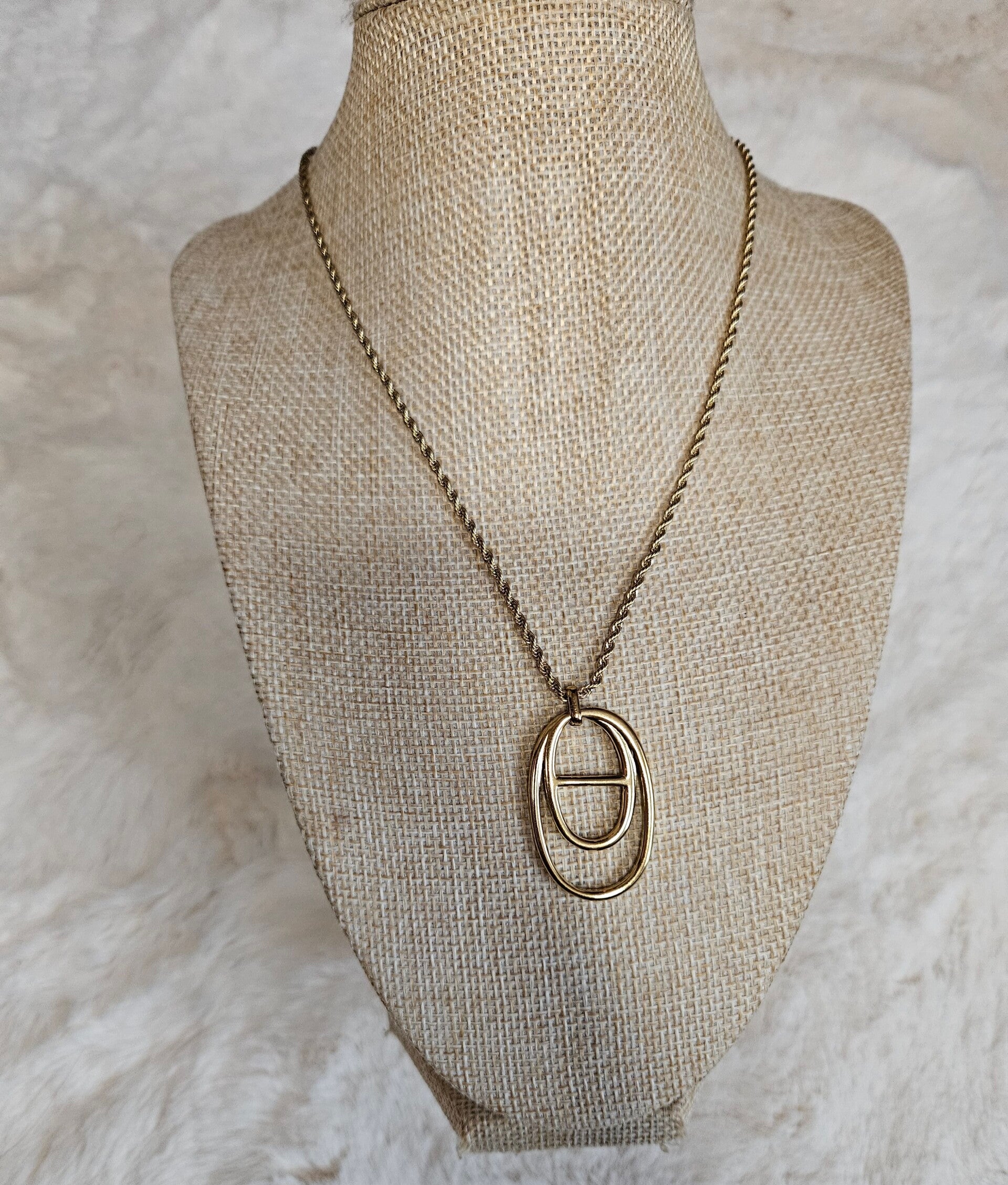 Collier chaîne torsadé – Double pendentif maille marine