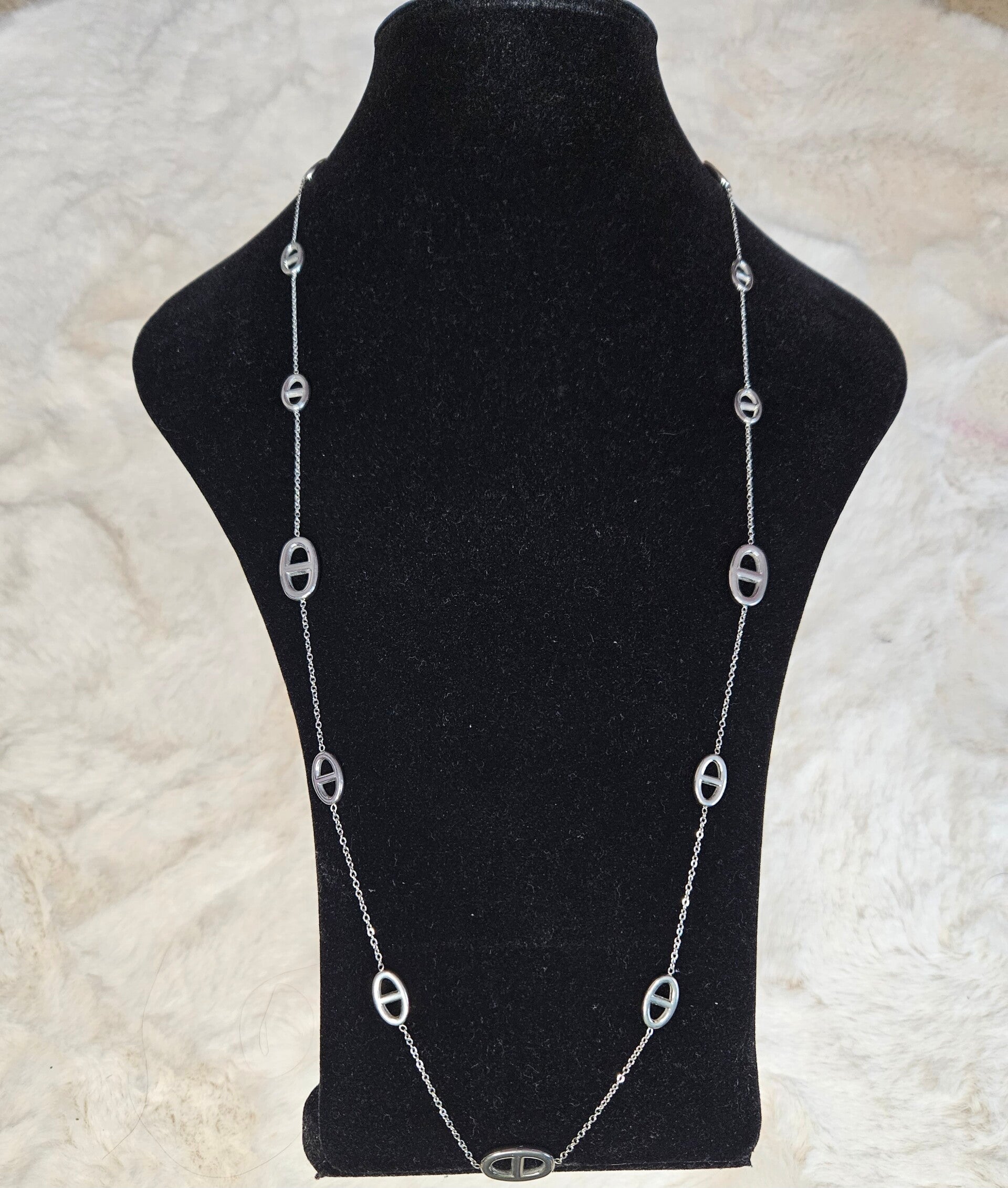 SAUTOIR " JULIA " Maille Marine