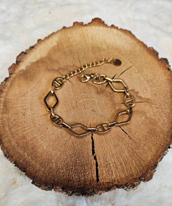 ✨ Bracelet Doré “Gros Maillons” Maille Marine