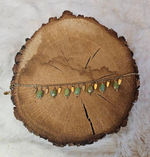 Bracelet Jade – Pampilles vert d’eau