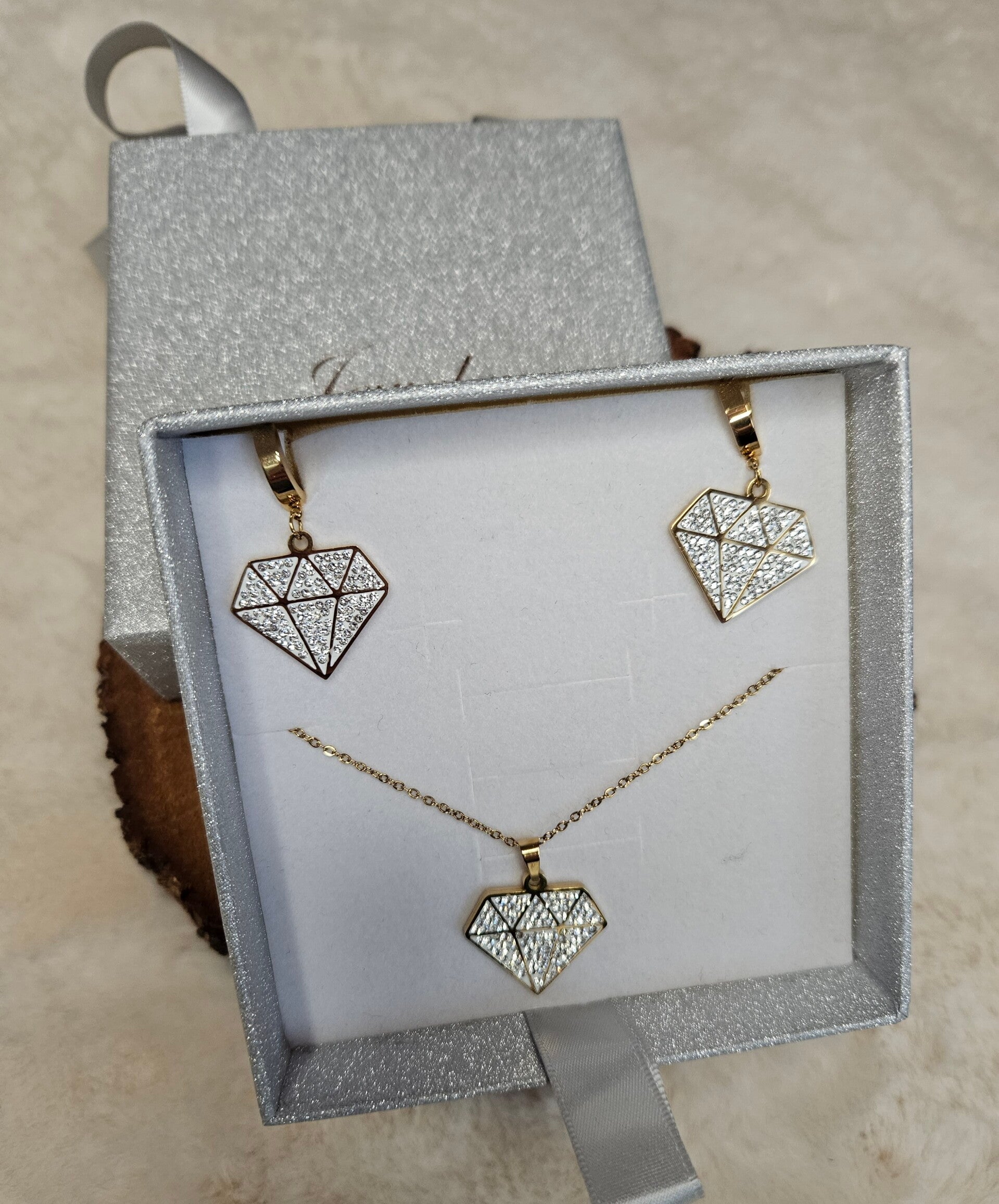 💎 Parure Diams – Éclat Doré & Strass Étincelants 💎